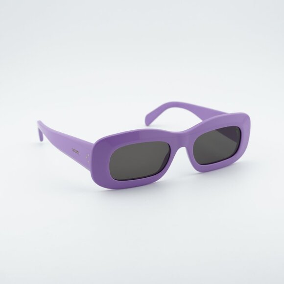 Celine CL40294I 78A Sunglasses Shiny Purple Rectangle Frame, Grey Lenses main image 10